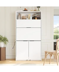 Streamdale Furniture Multifunctional Kitchen Pantry with Hutch and Workstation