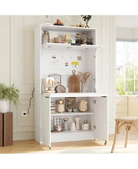 Streamdale Furniture Multifunctional Kitchen Pantry with Hutch and Workstation