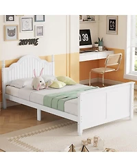 Streamdale Furniture Wood Twin Platform Bed with Headboard/Footboard