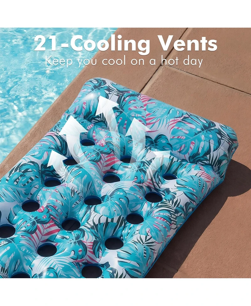 Gnuadz 2 Pack Inflatable Pool Float Mat Headrest Lake Raft Lounger