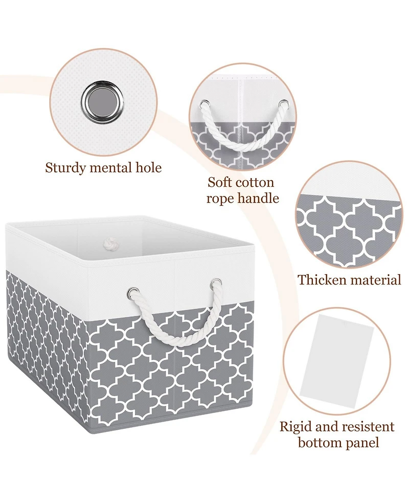 Gnuadz Foldable Storage Baskets Rope Handles Organizer Gift Basket