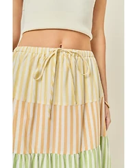 English Factory Women's Colorblock Elastic Skirt