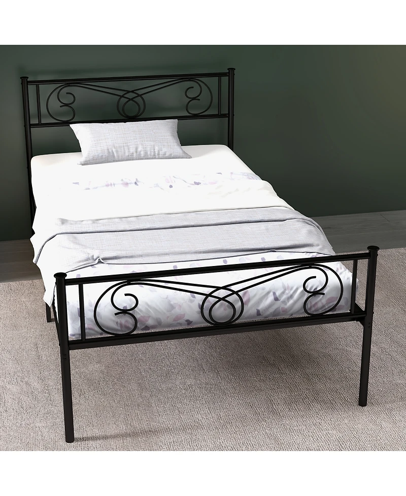 Homfan Bed Frame with Adjustable Headboard
