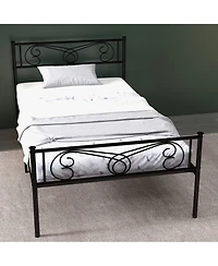 Homfan Bed Frame with Adjustable Headboard