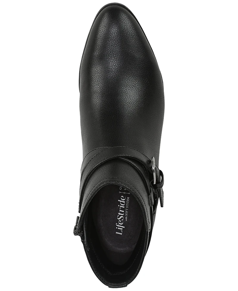 LifeStride Women's Oaklyn Zip Short Pointed Toe Booties