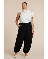 Eloquii Women's Draped Neck Sleeveless Top