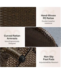 Tribesigns Outdoor Wicker Swivel Chair, Patio Rattan Rocking Chair with Cushions, 360 Degree Swivel Patio Chair