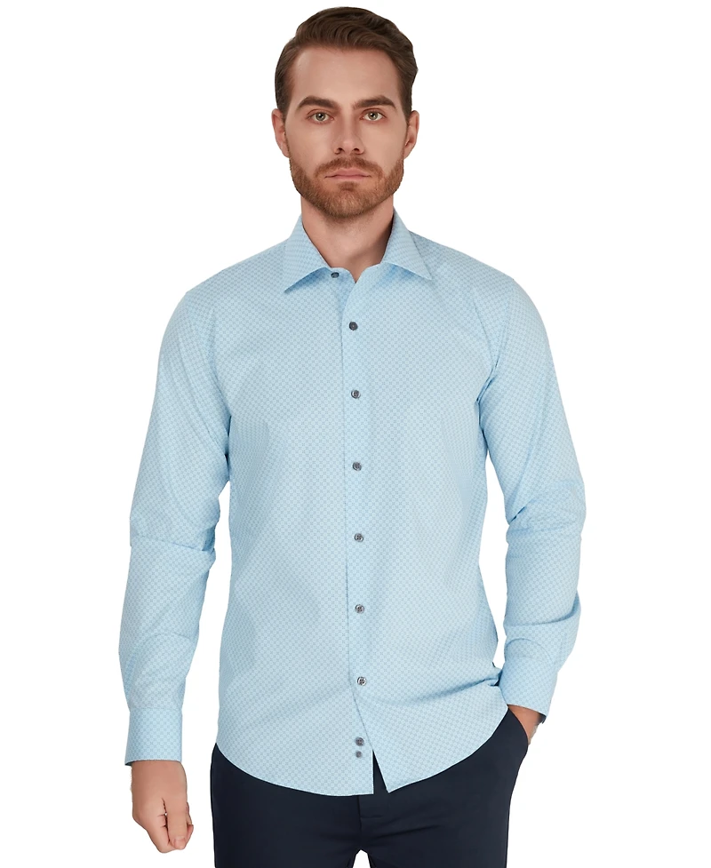 Alfani Men's Geometric Print Slim-Fit Dress Shirt, Macy's Exclusive