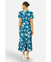 Yumi Women's Floral Button Down Midi Dress