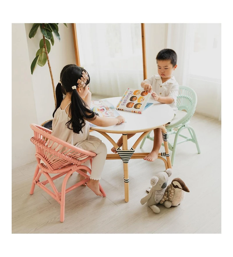 Momiji Maya Handcrafted Rattan Kids Chair with cushion