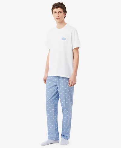 Lacoste Men's Short-Sleeve T-Shirt and Pajama Pants, 2-Piece Set