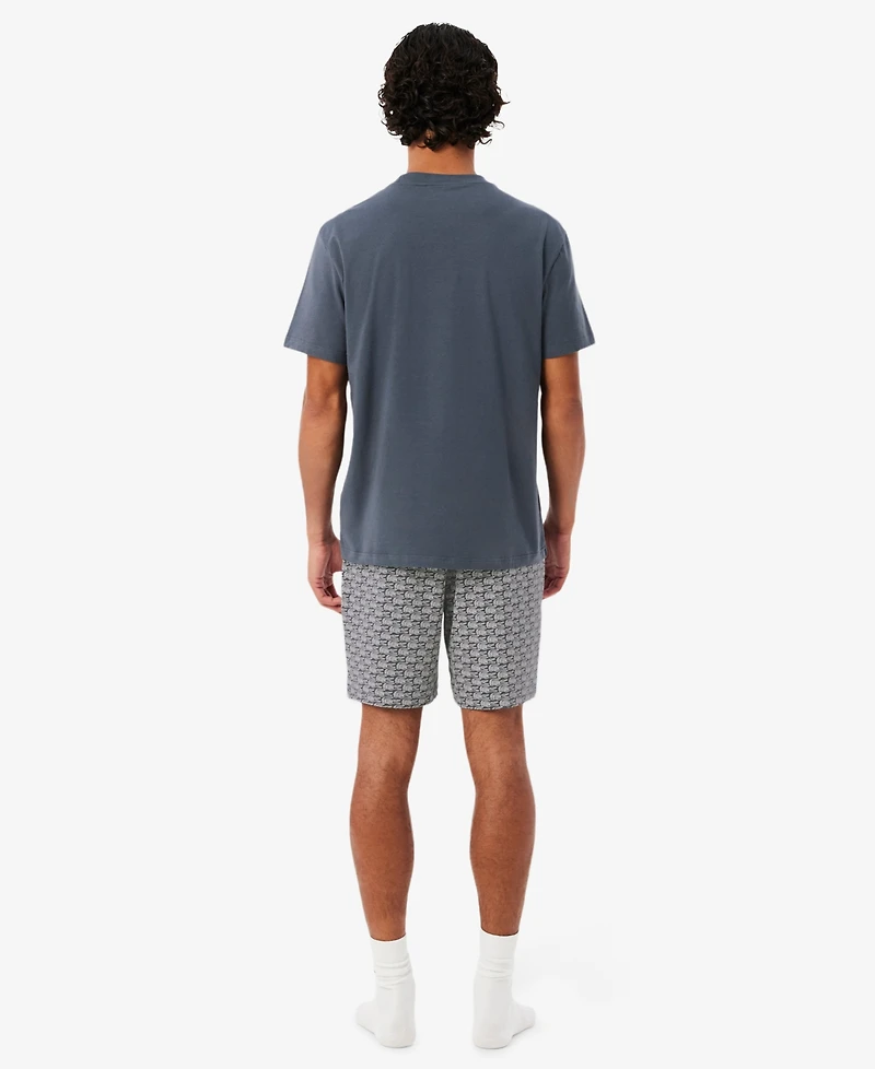 Lacoste Men's Short-Sleeve T-Shirt and Pajama Shorts, 2-Piece Set
