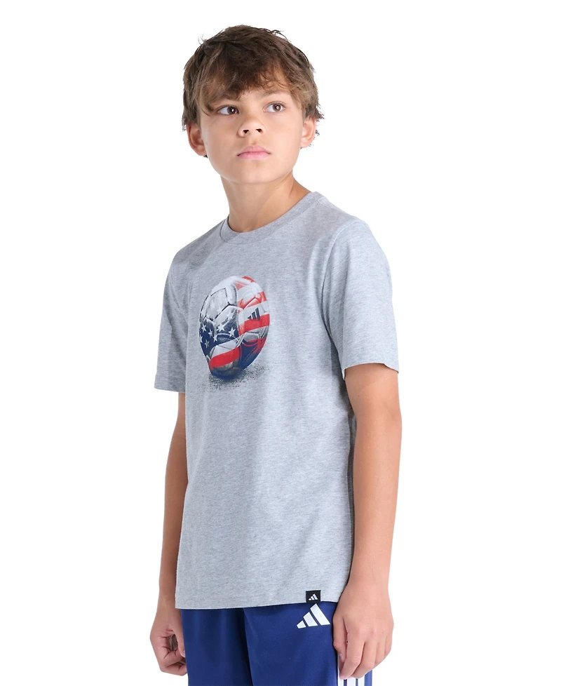 adidas Boys' 8-20 Usa Photoreal Soccer Short-Sleeve T-Shirt