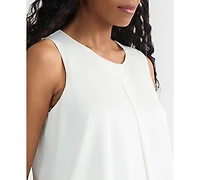 Kasper Women's Sleeveless Pleated Satin Top
