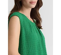 Kasper Women's Textured Knit Keyhole Top
