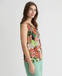 Kasper Women's Printed Sleeveless Cowl-Neck Top