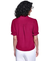 Karl Lagerfeld Paris Women's V-Neck Short-Sleeve Top