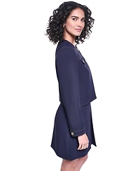 Karl Lagerfeld Paris Women's Round Neck Cropped Jacket