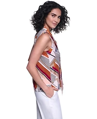 Karl Lagerfeld Paris Women's Tie V-Neck Top