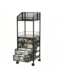 Yigii Multi-Compartment Makeup Organizer with Wheels for Skincare and Cosmetics