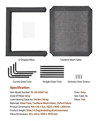 Gouun Elevated Dog Bed for Large Dogs with Washable Pillow and Breathable Mesh