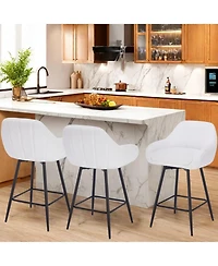 gaomon Counter Height Bar Stools Set of 2, 360degree Swivel Upholstered Barstools for Kitchen Island