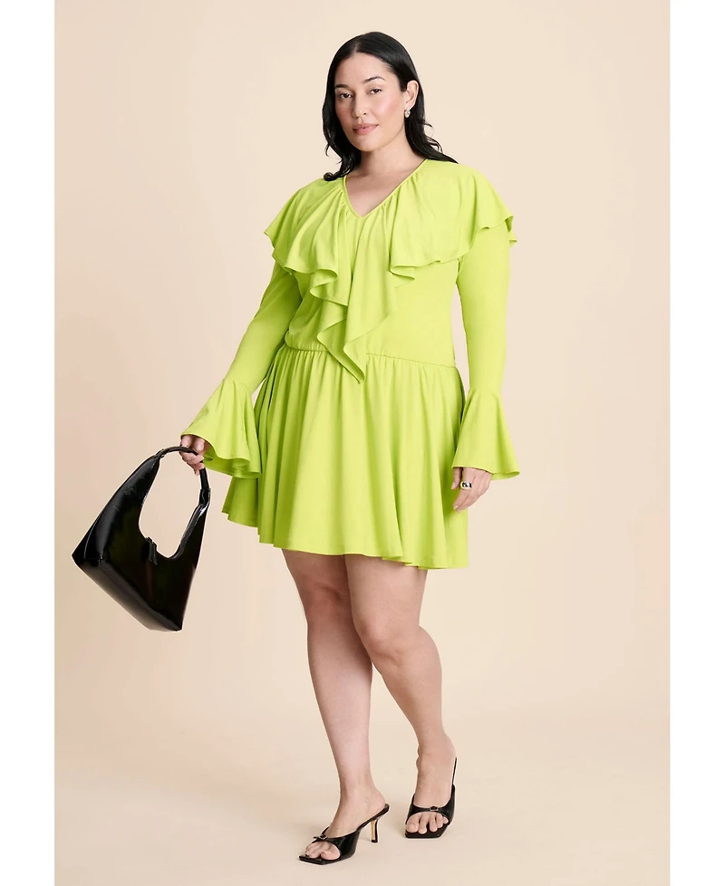 Eloquii Women's Flounce Mini Dress