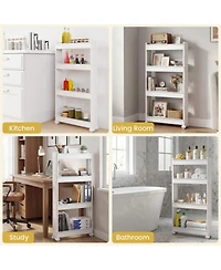 Gouun 4-Tier Multifunctional Slim Pp Storage Trolley with Ventilated Trays