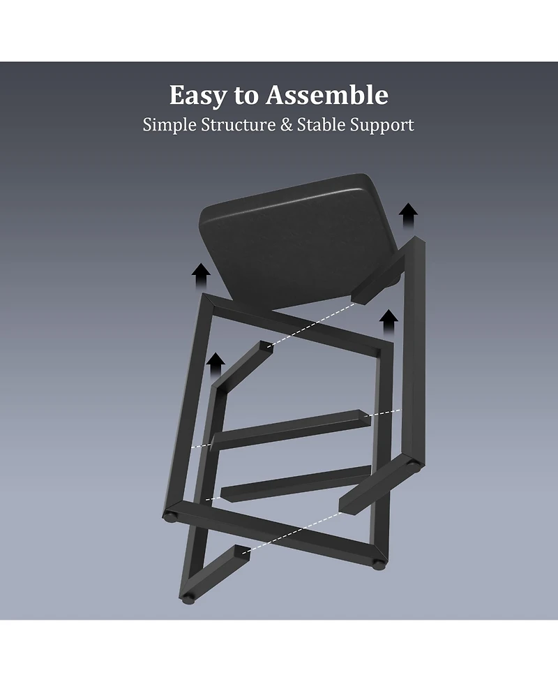 gaomon 24.6" Counter Stools Set of 4, Pu Leather Backless X-Frame