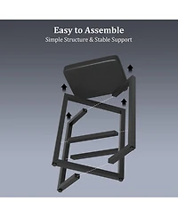 gaomon 24.6" Counter Stools Set of 4, Pu Leather Backless X-Frame