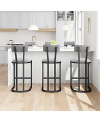 gaomon Set of 6 Counter Height Metal Bar Stools with Upholstered