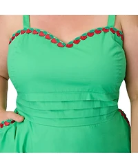 Unique Vintage Plus 1950s Sleeveless Cotton Flare Dress