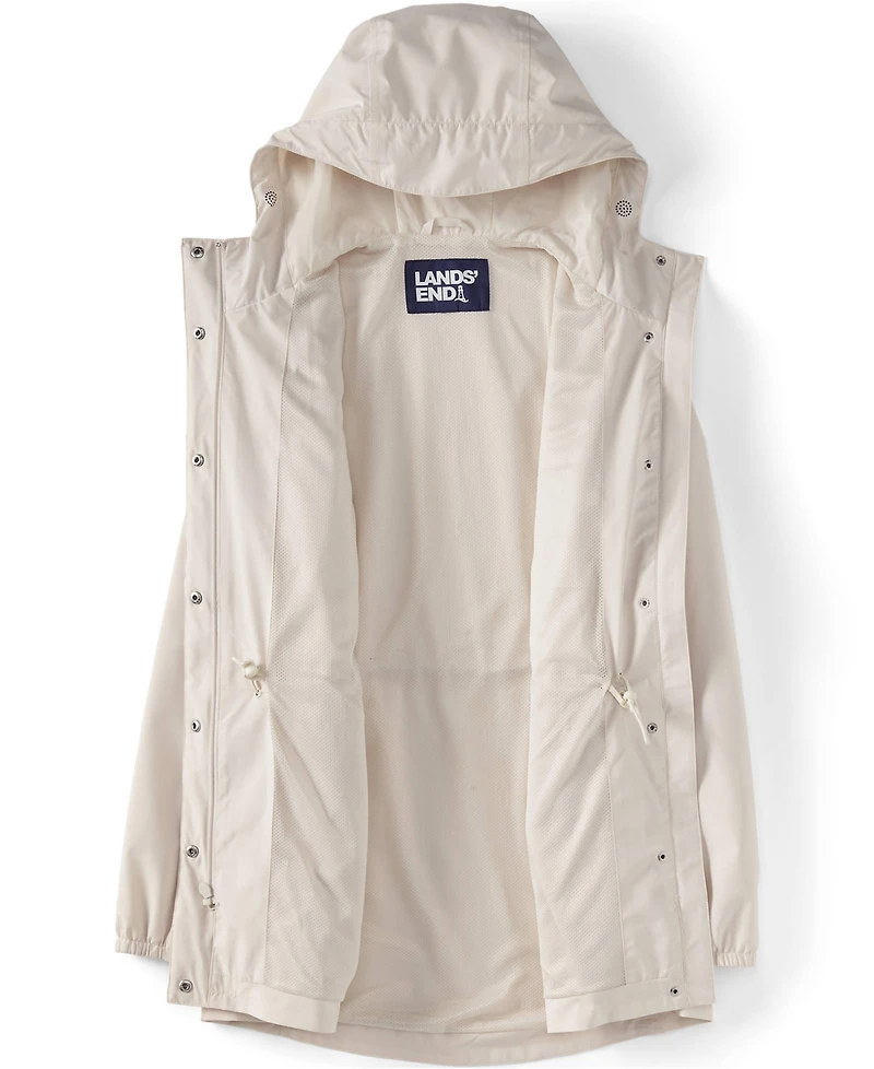 Lands' End Women's Plus Squall Packable Waterproof Raincoat