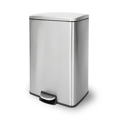 Mega Casa 13 Gal./50 Liter Rectangular Stainless Steel Step-on Trash Can for Kitchen