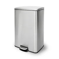 Mega Casa 13 Gal./50 Liter Rectangular Stainless Steel Step-on Trash Can for Kitchen