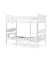 Slickblue Bunk Bed with Ladder and Full-Length Guardrails for Kids