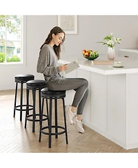 gaomon 30" Swivel Bar Stools Set of 4, Counter Height Backless Round Bar Stools with Footrest
