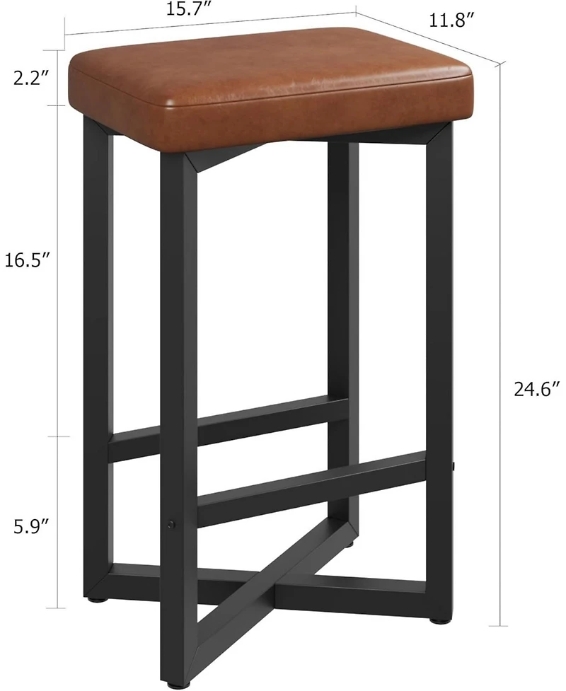 gaomon Dining Chair Bar Stools Set of 24.6 inch Counter Height Backless Barstools for Kitchen Dining Room
