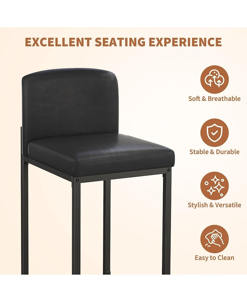 gaomon Faux Leather Counter Height Bar Stools