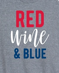 Hybrid Apparel Plus Instant Message Red Wine and Blue Racerback Graphic Tank Top