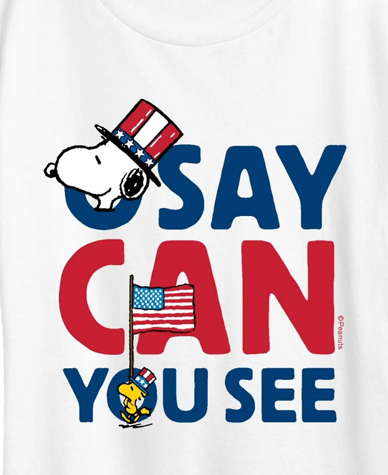 Hybrid Apparel Plus Peanuts Snoopy Say Can You See Short-Sleeve Graphic T-Shirt