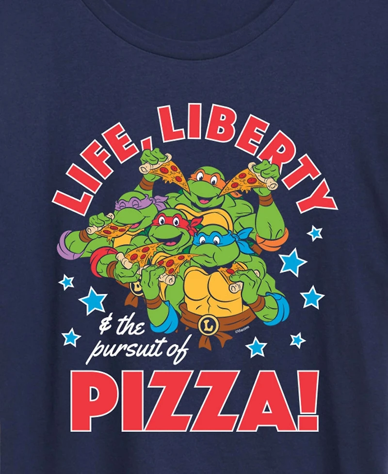 Hybrid Apparel Plus Teenage Mutant Ninja Turtles Life Liberty Pursuit of Pizza Short-Sleeve Graphic T-Shirt