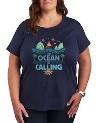 Hybrid Apparel Plus Moana the Ocean is Calling Short-Sleeve Graphic T-Shirt