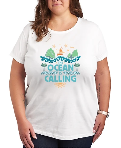 Hybrid Apparel Plus Moana the Ocean is Calling Short-Sleeve Graphic T-Shirt