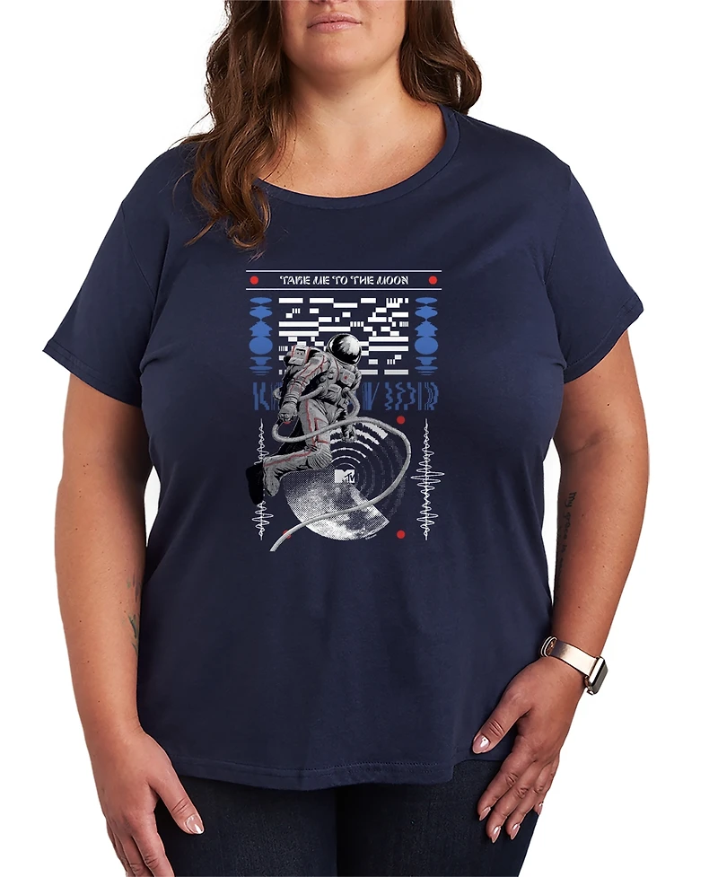 Hybrid Apparel Plus Mtv Take Me to the Moon Person Short-Sleeve Graphic T-Shirt
