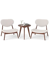 Gouun Accent Chairs Set of 2 with Matching Side Table and Solid Wood Frame