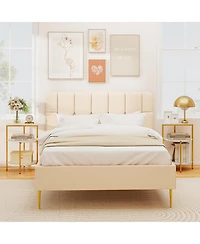 Gymax 2PCS 3-Tier Side Table Round End Table w/Storage Shelves Metal Frame for Bedroom