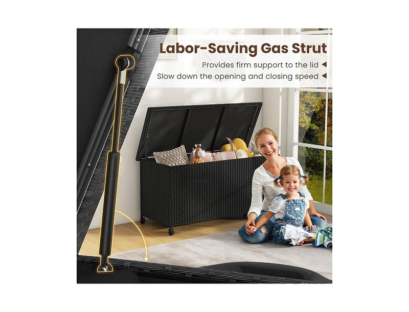 sumyeg 85 Gallon Storage Container with Waterproof Liner and Universal Wheels