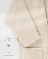 American Soft Linen Unisex Luxury Hotel Spa Warm Shawl Collar Plush Fleece Bath Robe
