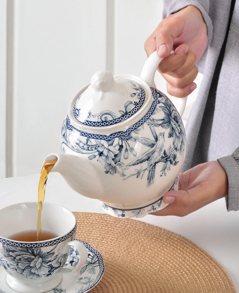 222 Fifth Adelaide Blue Teapot, 22 oz.